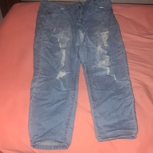 Light blue, ripped jeans, good condition